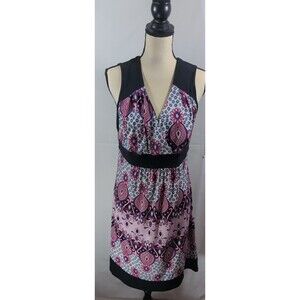 New Directions Dress Sleeveless Geometric Print Multicolor Womans Size Large